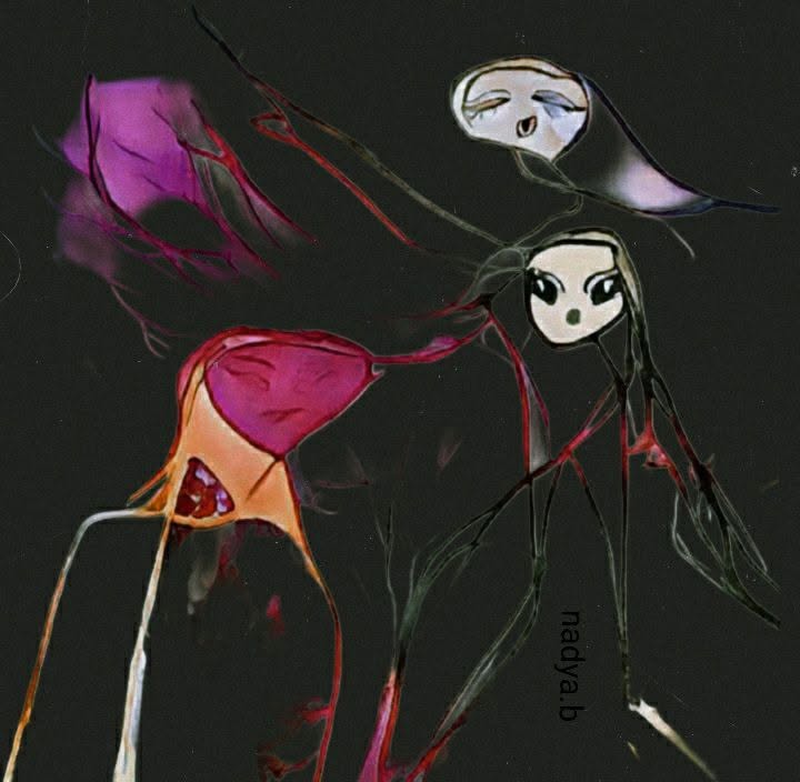 Illustration accompagnant « À toi, tisseuse d’ombres et de braises, » dans sa publication Facebook.