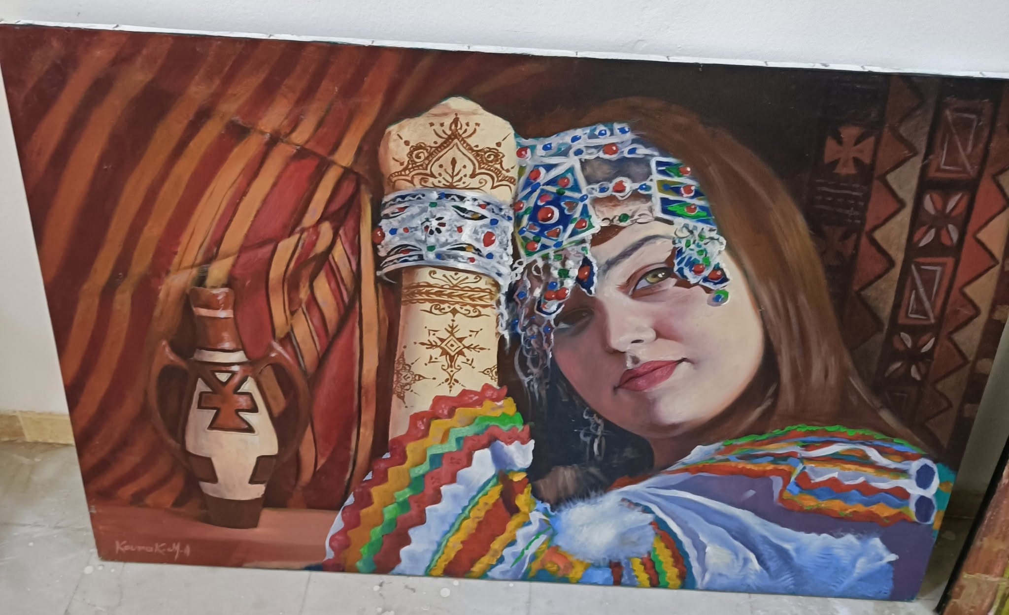 Illustration accompagnant « La dame d'étoffe et de hénné » dans sa publication Facebook.