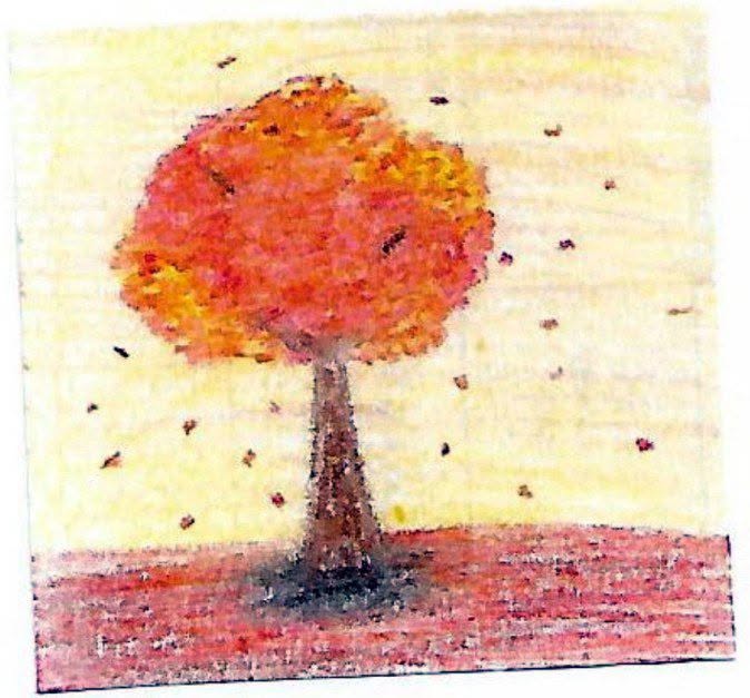 Illustration accompagnant « Soir d’automne » dans sa publication Facebook.