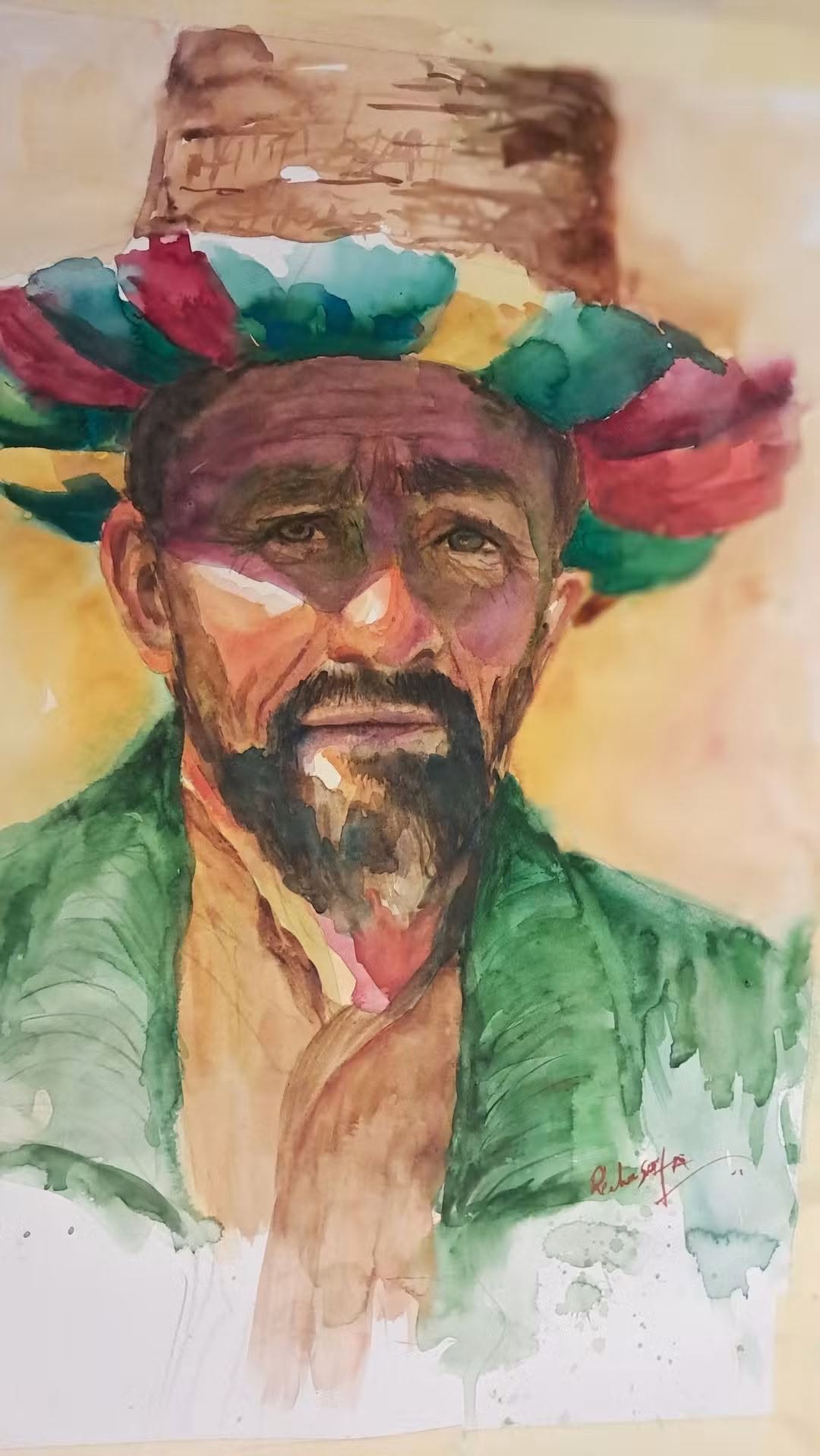 Illustration accompagnant « Sous le chapeau de vent et d’ombre » dans sa publication Facebook.